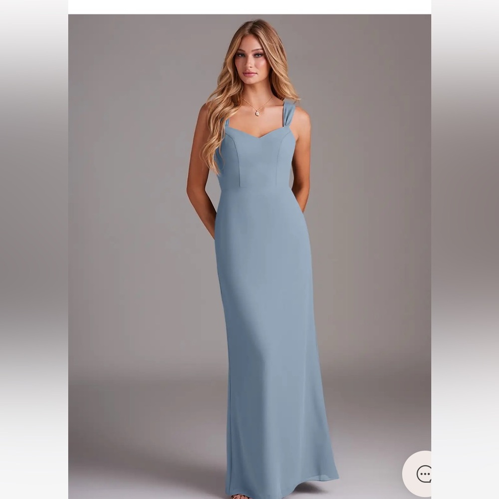 Azazie Strapless Light Blue Gown